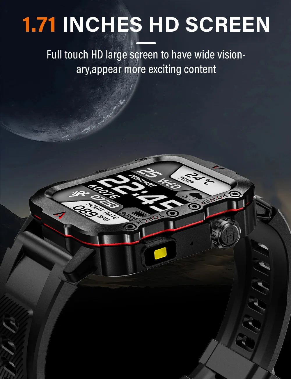 LAXASFIT Smart Sports Watch LED Flashlight Music Player Fitness Tracking Bluetooth Calling Sleep Monitoring 2025 New Smart Watch