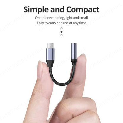 Adaptador de auriculares HiFi USB tipo C a conector de 3,5 mm, cable de audio USB-C de 3,5 mm, convertidor para iPhone 15, Samsung Galaxy, Huawei y Xiaomi.