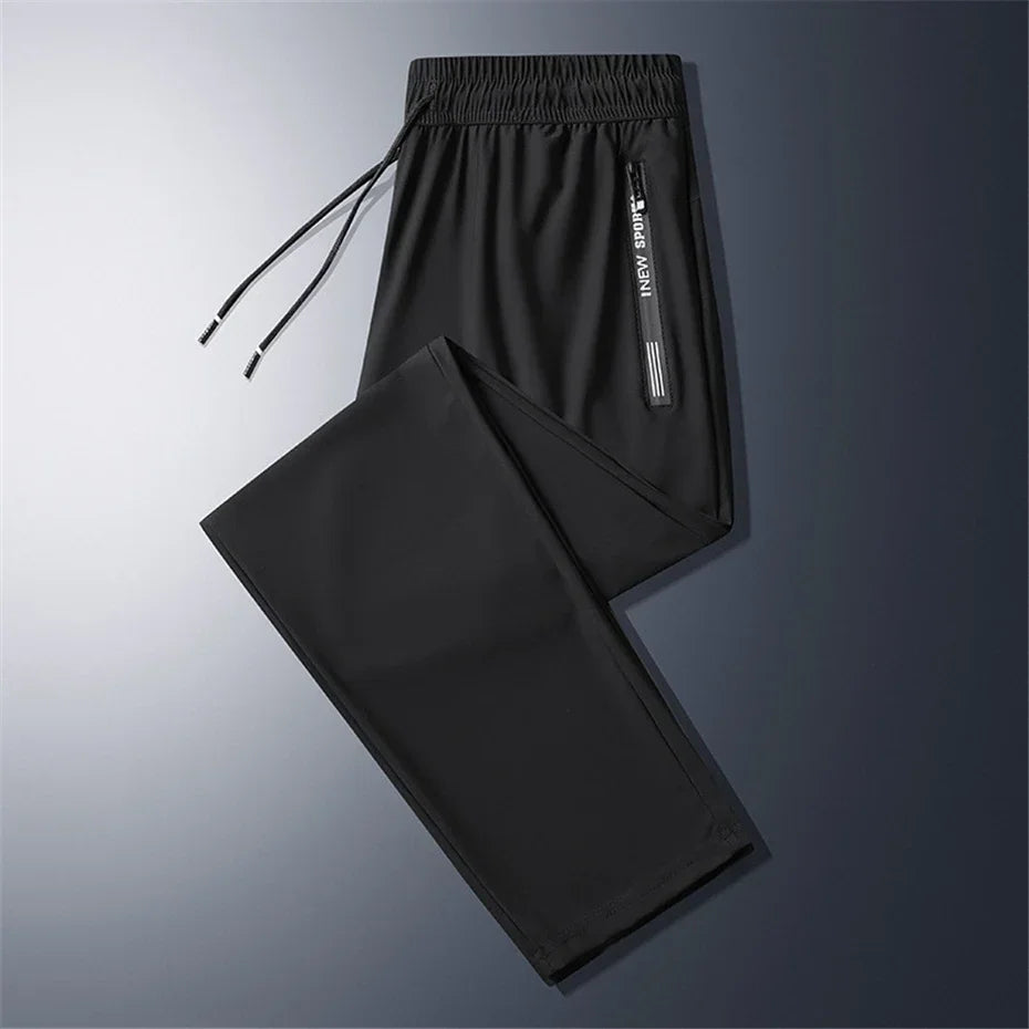 Verão legal calças dos homens 8xl mais szie sweatpants moda casual calças estiramento masculino tamanho grande 7xl 8xl calças de verão preto cinza