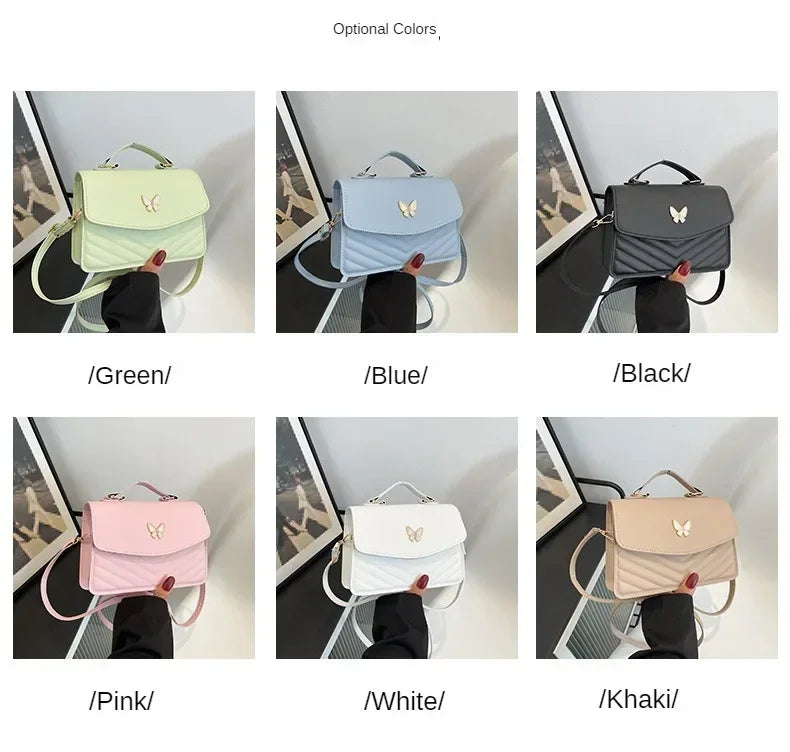 PU Versatile and Fashionable Portable Small Square Bag Single Shoulder Crossbody Bag Luxury Designer Handbag Women's Bags