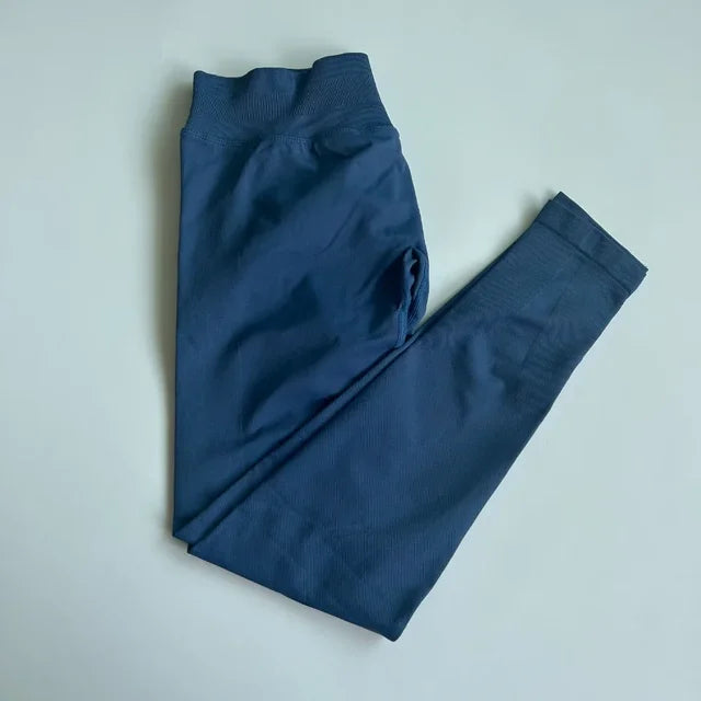 Impact Leggings Women Scrunch Seamless Yoga Legging Gym Sports Pants Low Waist Ribbed High Stretch Fitness Workout Tights 