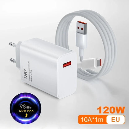Cargador original Xiaomi Turbo Fast Charge de 120 W, adaptador Hypercharge UE/EE. UU. para Redmi Note 11, 12, 13 Pro Plus 5G, cable Mi 14, 13 y 13T.