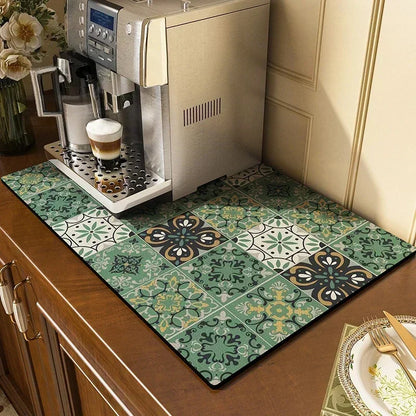 Kitchen Draining Mat Non-slip Drain Dish Mats Coffee Pad Heat Resistant Placemat Dinnerware Dustproof Pads