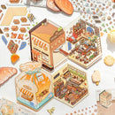 Mr. Paper 6Pcs/bag miniature store series folding scenic stickers visual stacking stickers stationery for DIY Journal, Scrapbook