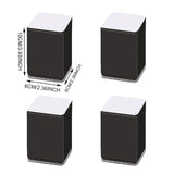 Table Leg Heightening Pad, preto, branco Shape, redondo, quadrado, silencioso, resistente ao desgaste, protege o chão, carbono, steelfelt, EVA, 4pcs