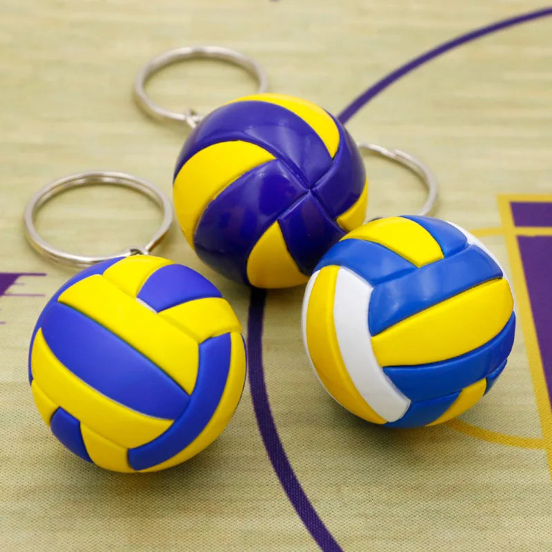 1xFashion PVC Volleyball Keychain Ornaments Business Volleyball Gifts Beach Ball Sport For Players Men Women Key Chain Gift 2024