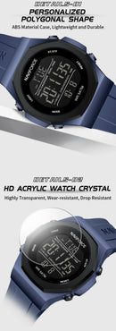 NAVIFORCE NF7117 Sports Watch for Men 5ATM Waterproof Multifunction Electronic Watch Men's LCD Digital Wristwatch