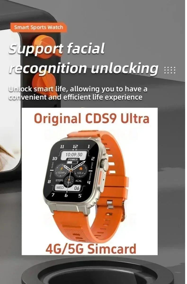 CDS9 5G Smartwatch: Android Smartwatch | 2.2" AMOLED HD | 180° Rotating Camera | 4G & GPS