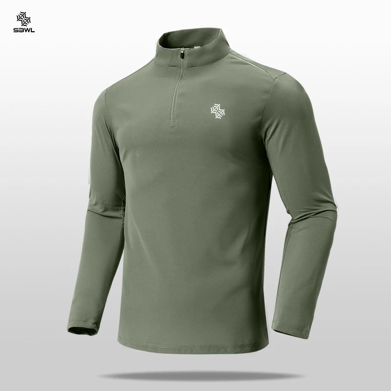 SBWL 2024 new autumn/winter men's outdoor sports running mountaineering cycling fitness long sleeve breathable elastic T-shirt