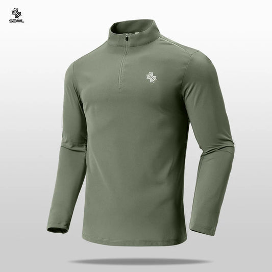SBWL 2024 New Autumn/Winter Men's Outdoor Sports Running Mountaineering Cycling Fitness Long Sleeve Breathable Elastic T-Shirt