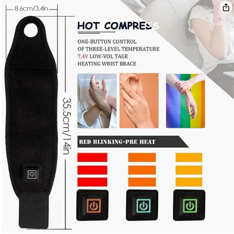 Heating Wrist Protector Sports Protection Breathable USB Hand Massager Support WristBand Pad Brace Tool Heat Health Care Devic