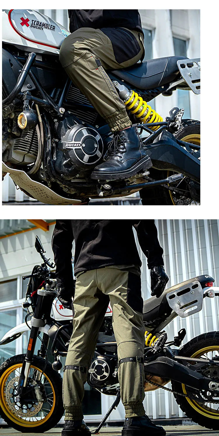 SFK New Black Motorcycle Pants Riding Men Equipment Summer Breathable Trousers With CE Protection Armor Wearing Gears Accessories