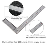 Stainless Steel 250mm/300mm Aluminum Alloy Square Ruler Right Angle Measuring Rule Tool Angle Square Ruler 90 Thickened Handle