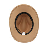 Classic Cattleman Cowboy Hat Retro Bull Head Studded Leather Band Felt Hat Unisex Western Party Cosplay Hat Wide Brim Fedora