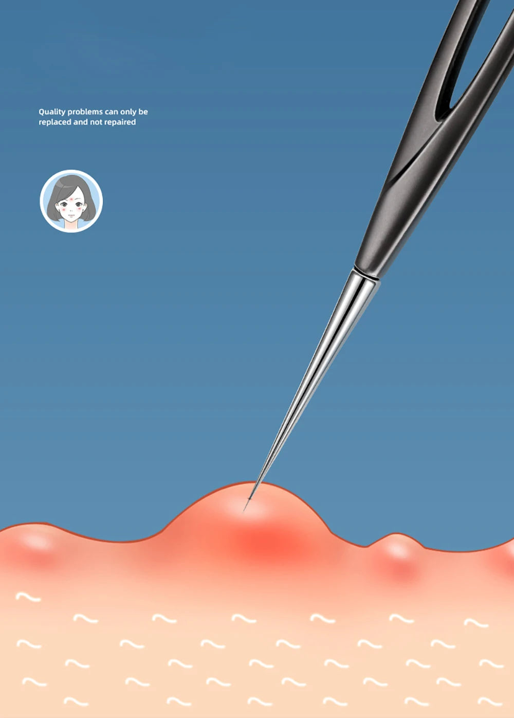 Acne Needle Blackhead Clip Remover Extraction Popper Pore Black Head Cleaner Face Skin Care Deep Cleansing Needle Tool