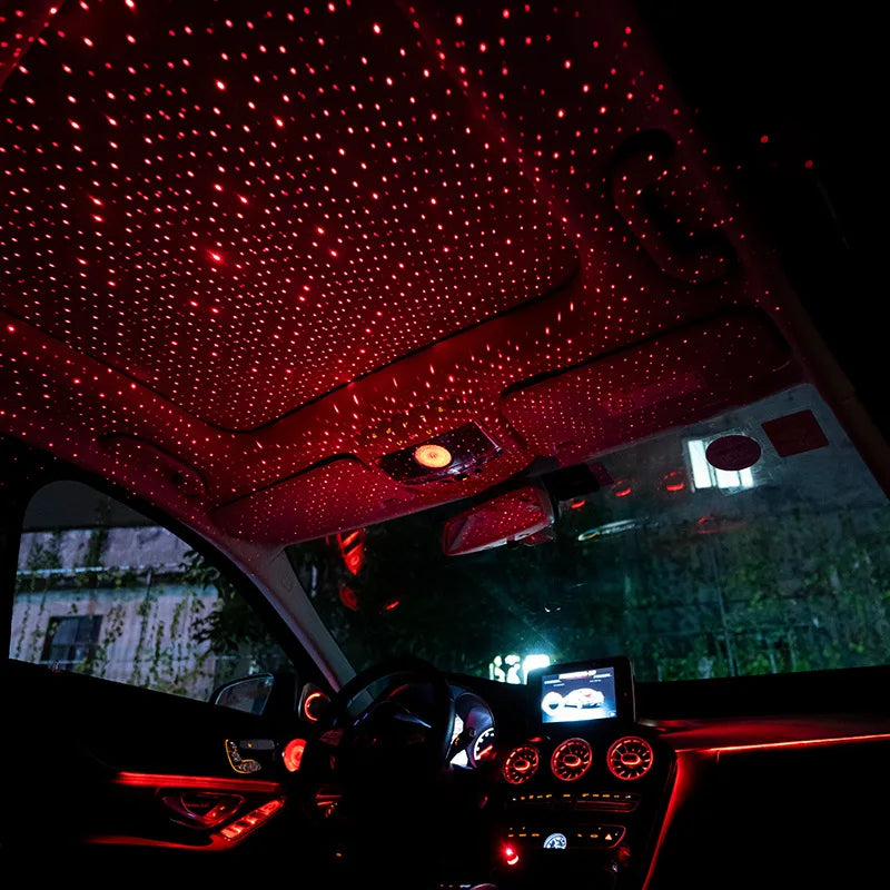 Car Roof Room Ceiling Decor Plug and Play Car Romantic LED Starry Sky Night Light 5V USB Powered Galaxy Star Projector Lamp