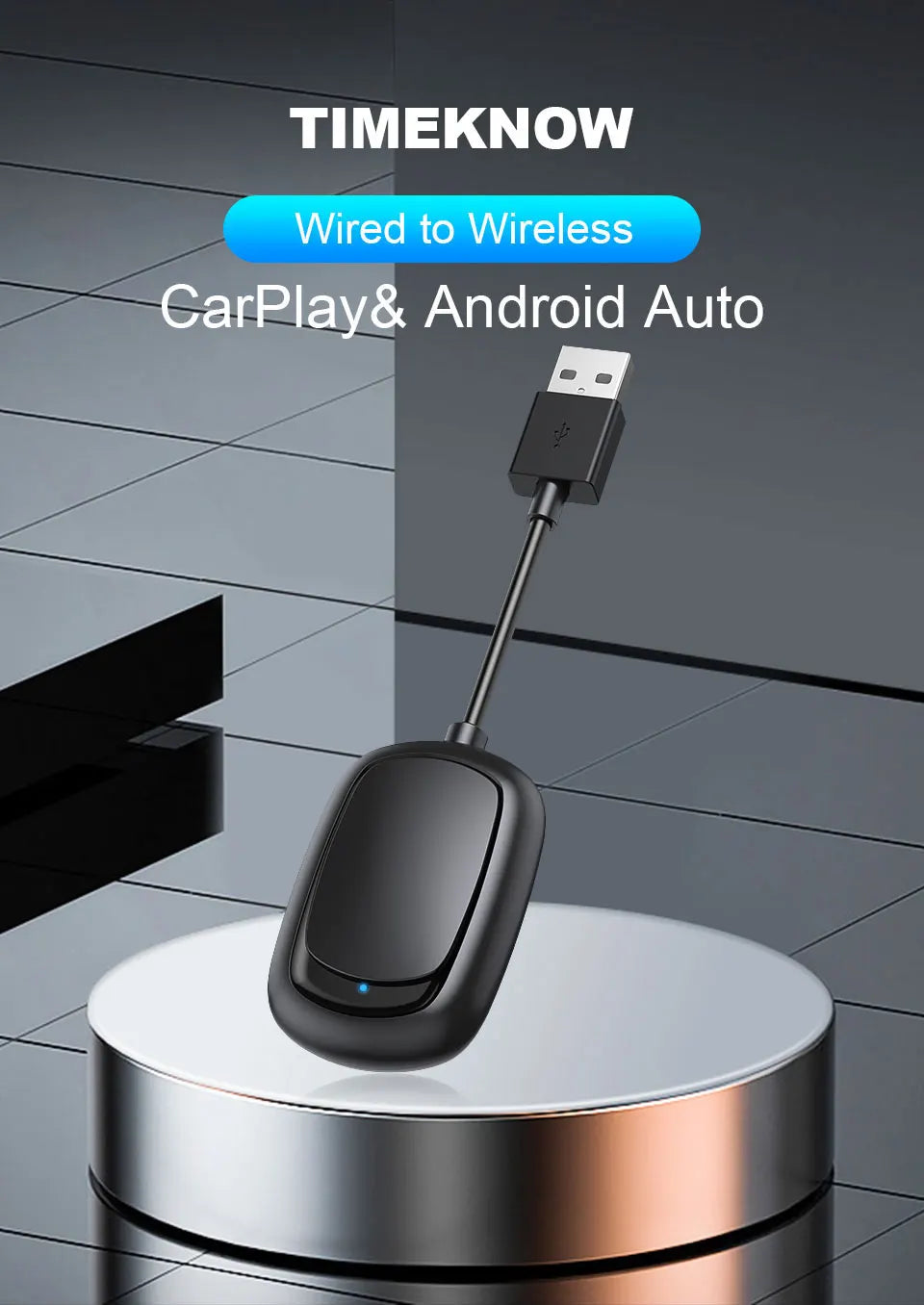 2026 New! 2-in-1 Mini Wireless Adapter Seamlessly Enable Carplay & Android Auto Plug & Play For Most Vehicle Models
