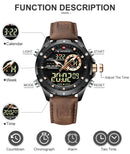 NAVIFORCE Digital Men Military Watch Waterproof Wristwatch LED Quartz Clock Sport Watch Male Big Watches Men Relogios Masculino