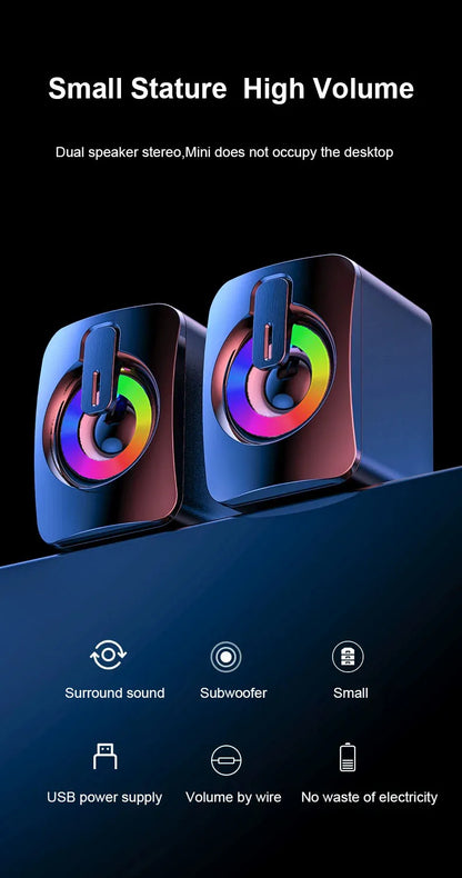 Computer Speaker For PC Laptop Desktop Caixa De Som Bluetooth Portable Sound Box Music Wireless Wire USB Mini Column Acoustics