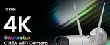 ZOSI C186A 4K 8MP/5MP Aurora Lux WiFi Camera True Full Color Night 2.4/5GHz WiFi AI Detection Outdoor HD CCTV Video Surveillance