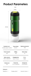 Electric Portable Coffee Machine Portable Italian Espresso Machine for Car & Home 3-in-1 Capsule Powder Travel Coffee Maker