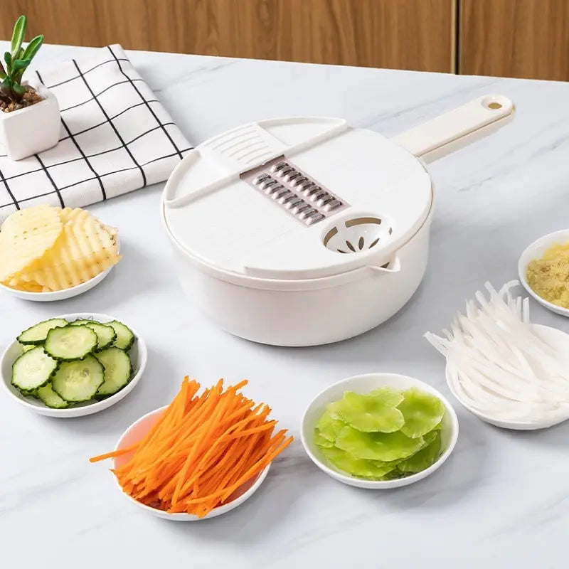 12PCS New Kitchen Multi-functional Nine-in-one Vegetable Cutter Grater Potato Radish Shredder Vegetable Cutter Salad Utensils