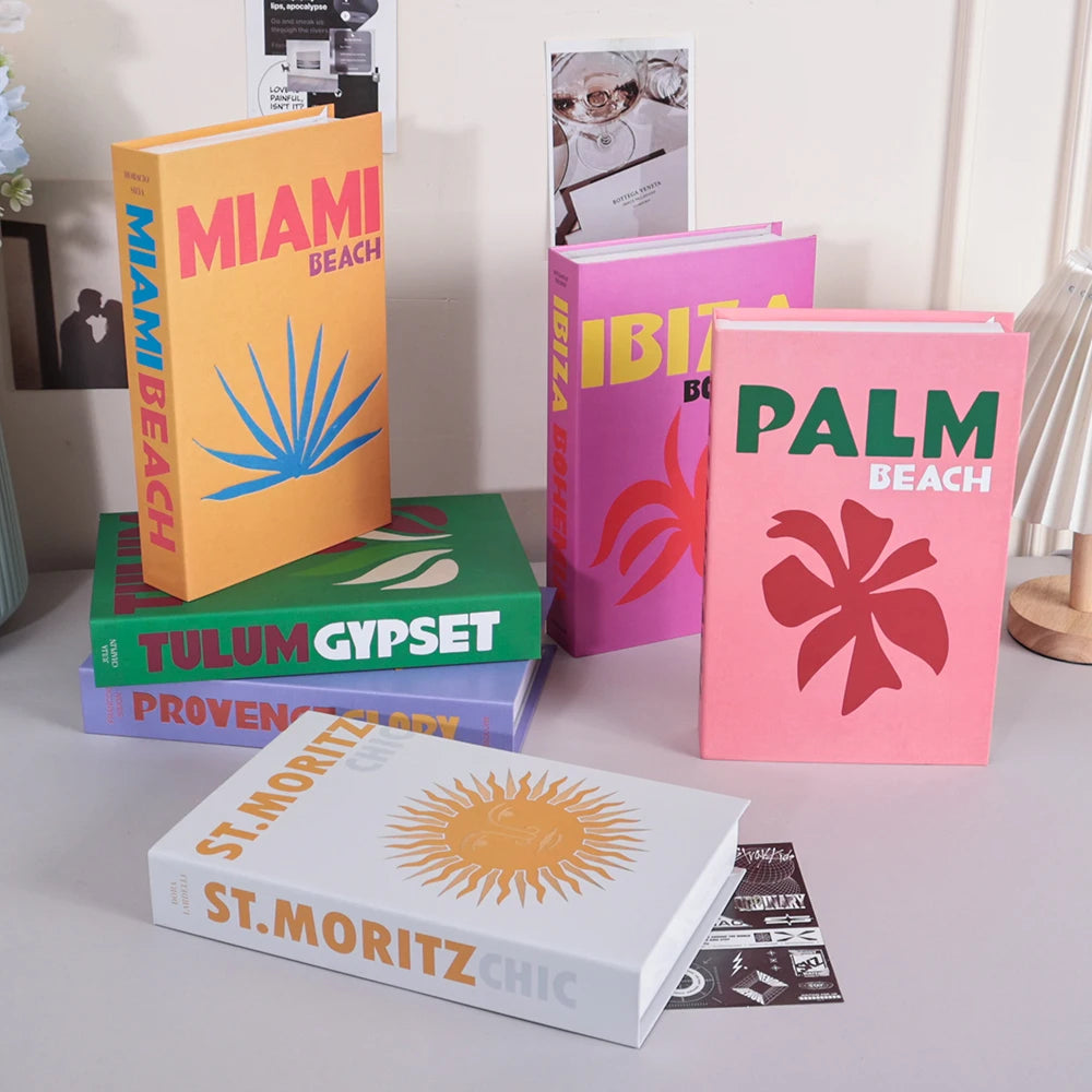 Travel Series Fake Book Decoration Coffee Table Living Room Fashion Fake Book Storage Box Decor Model Room IBIZA CAPRI