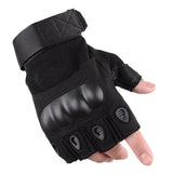 Tactical Half-Finger Gloves Knuckle-Enhanced Combat Gloves Outdoor Sports Hiking Shooting Riding Hand Protection for Work Safety