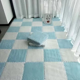 Soft Plush Puzzle Mat BPA-free Interlocking Foam Living Room Rug Warm Non-slip Washable Floor Protector Home Decor Mat