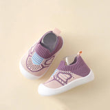 Zapatos de bebé antideslizantes, transpirables, con suela de goma, para cuna de bebé, para niñas y niños, de malla, con suela suave.
