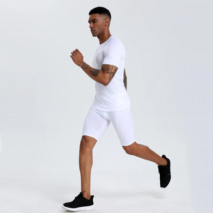 Camiseta de compresión para hombre, transpirable, de secado rápido y con absorción de humedad, ideal para deportes al aire libre.
