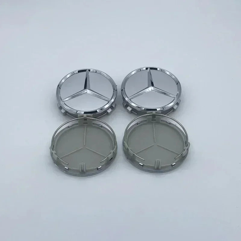 4Pcs/set 75MM/60MM Car Wheel Center Hub Cap Covers For Mercedes Benz  Black Badge Rim Cover Auto Style Decorate Accessories