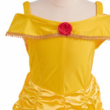 Children Princess Costume Kids Halloween Carnival Beauty Beast Birthday Party Clothes Girl Yellow Belle Cosplay Dress Up