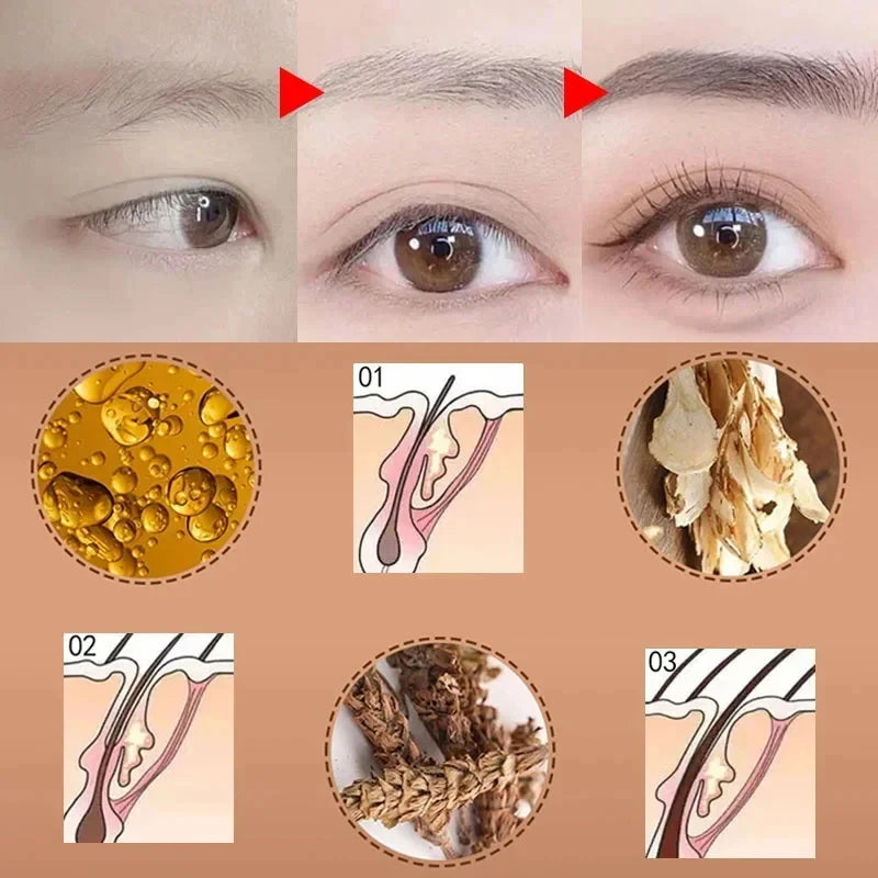 Suero para el crecimiento de cejas, nutre los folículos y realza las pestañas. Líquido nutritivo para pestañas gruesas y alargamiento intensivo.