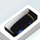 Electric Windproof Metal Double Arc Plasma Flameless Lighter, USB Rechargeable Lighter, LED Power Display, Touch Sensor Lighters 