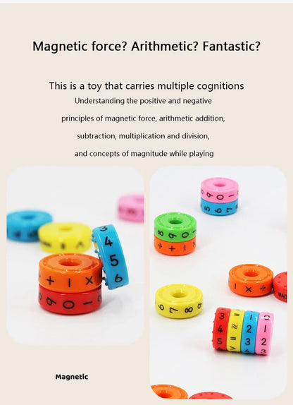Children's Creative Magnetic Math Tesseract Toy Arithmetic Intelligence Early Education Toys Add Subtract Multiply Divide Toy