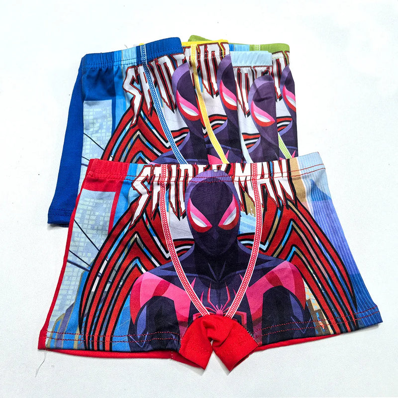 Cartoon Spider Man Children's Boys Underwear Four Flat Corner Pants Milk Silk Small Medium Big Children