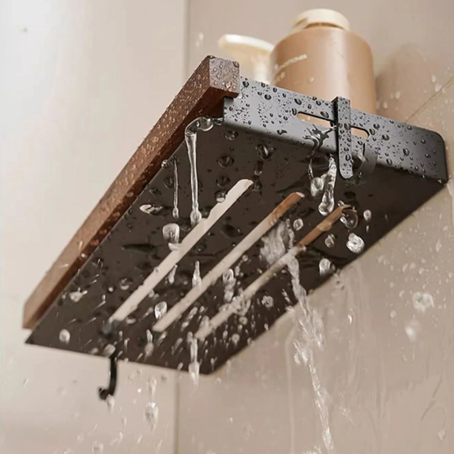 Estantes de baño para inodoro de nogal con trípode. No requiere perforación. Estilo nórdico. Madera maciza pura, resistente al agua y a la humedad.