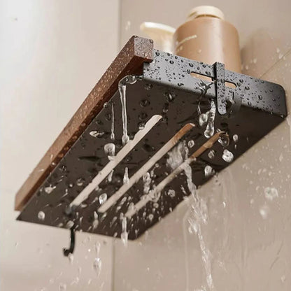 Estantes de baño para inodoro de nogal con trípode. No requiere perforación. Estilo nórdico. Madera maciza pura, resistente al agua y a la humedad.