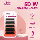Fadvan luz 5d w em forma de 0.07mm d extensões de cílios curvados gradiente falso vison cílios pré-fabricados volume fãs cílios