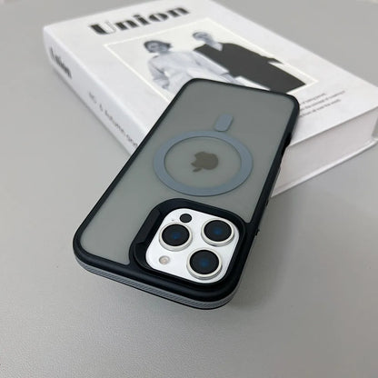 Luxury Magnetic Color Matte Translucent Armor Shockproof Case For iPhone 11 12 13 14 15 16 ProMax Magsafe Wireless Charge Cover
