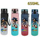 650ML Sonic Hedgehog Sport Water Bottle Large Capacity Cartoon Portable Plastic Water Bottle Drinking Cup Student Birthday Gifts