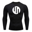 Gym Short Sleeve Running T-Shirt Men's Compression Long Sleeve Shirt Sun Protection Quick Drying Sports Top Black Sportswear 4xl