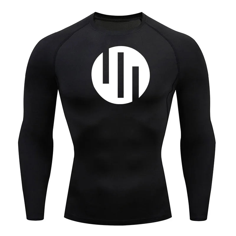 Gym Short Sleeve Running T-Shirt Men's Compression Long Sleeve Shirt Sun Protection Quick Drying Sports Top Black Sportswear 4xl