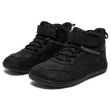 HOBIBEAR Kids Mid-Barefoot Shoes Big/Kid Wide Toe Box Zero Drop Artificial Leather Hook-Loop Outdoor Boots