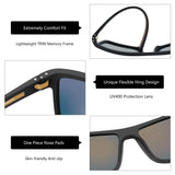 ZENOTTIC Polarized Sunglasses for Men Shades Lightweight TR90 Frame UV400 Protection Square Outdoor Travel Driving Sun Glasses