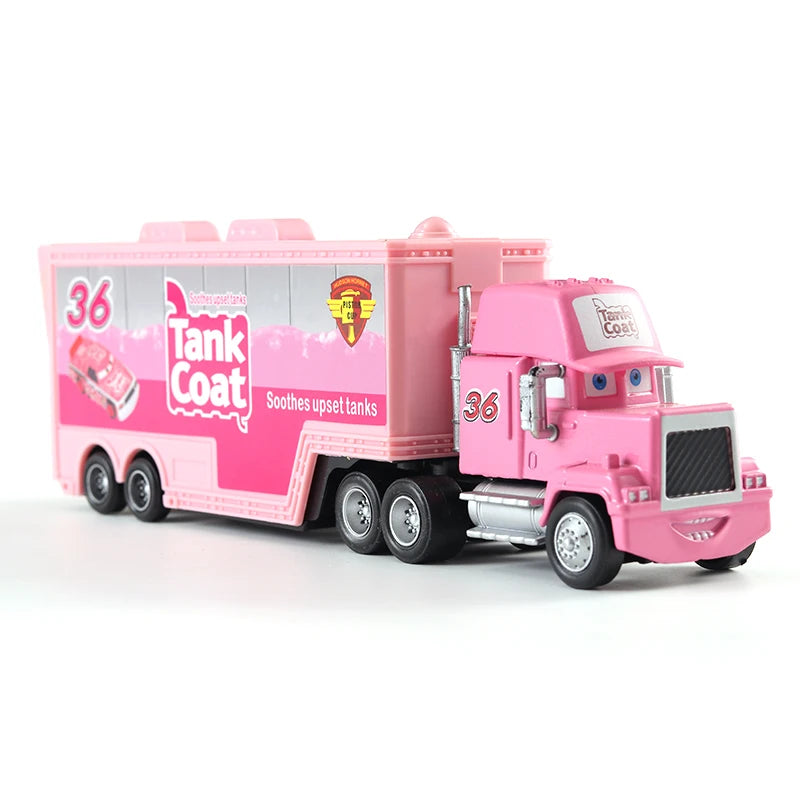 Disney Pixar Cars 2 3 Toys Lightning McQueen Truck Jackson Storm Uncle Mack 1:55 Diecast lorry trailer Model Child kids Gift