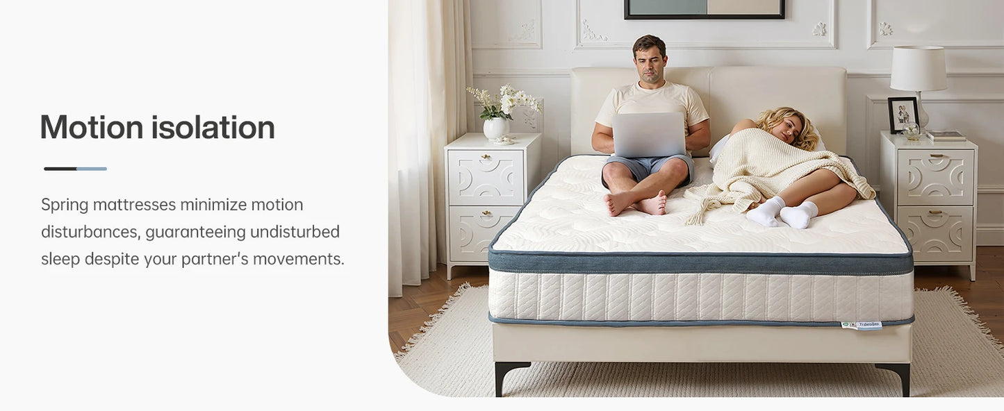 Tribesigns mattress 140x200 cm Height 25 cm Pocket spring Core mattress Medium Hardness H3 7-Zone Orthopedic mattress