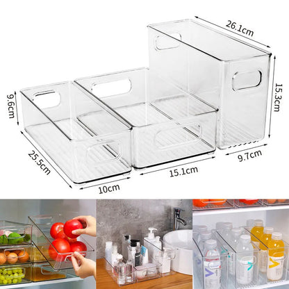 Transparent Refrigerator Storage Box Vegetable Fruit Organizer Fridge Clear Container for Kitchen Food Drinks Storage