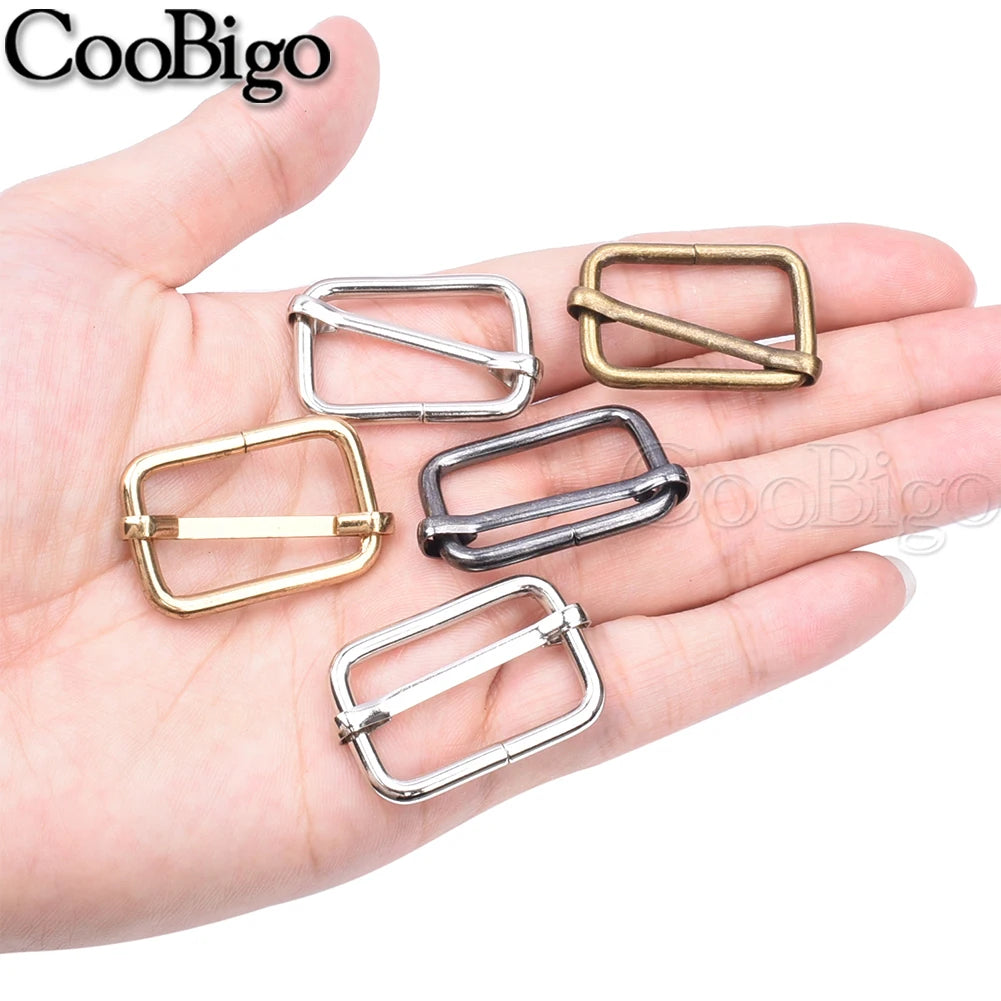 10pcs Metal Slides Tri-Glides Wire-Formed Roller Pin Buckles Slider Adjuster Bag Strap Accessories 15mm 20mm 25mm 32mm 38mm 50mm